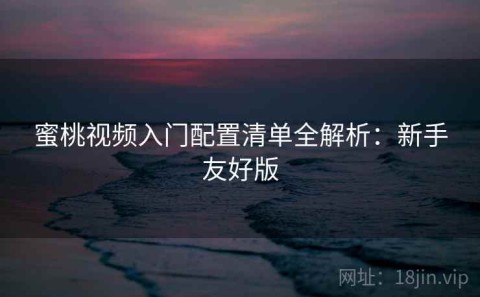 蜜桃视频入门配置清单全解析：新手友好版